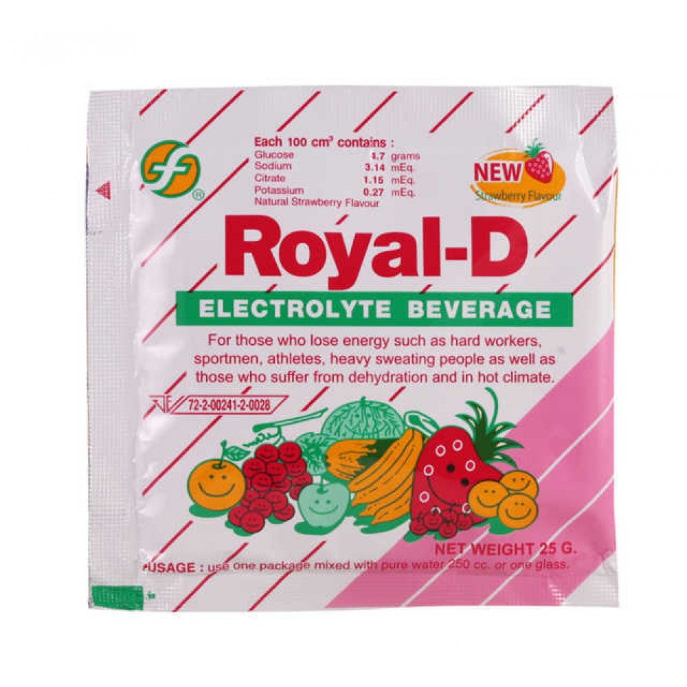 Royal-D Electrolyte Beverage Powder Strawberry Flavor 25g