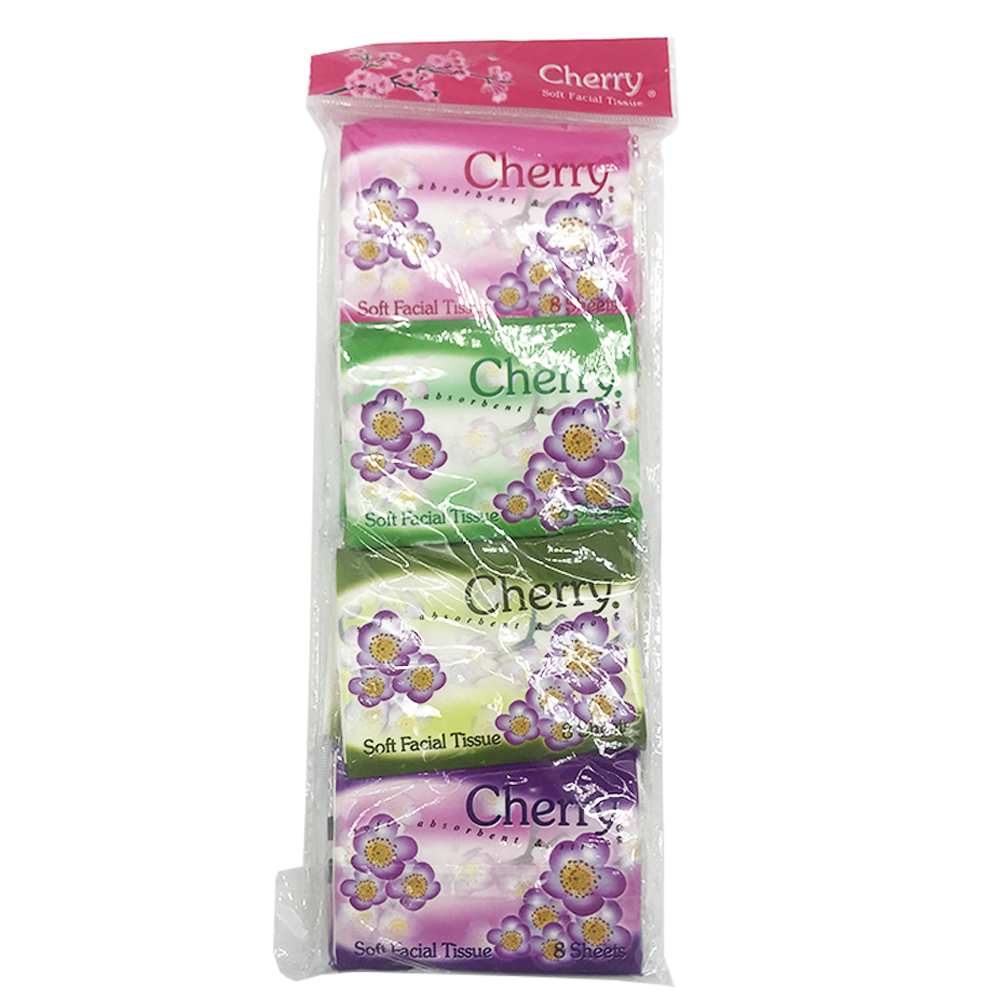 Cherry Soft Facial Pocket Tissue 8's x 12pkt 