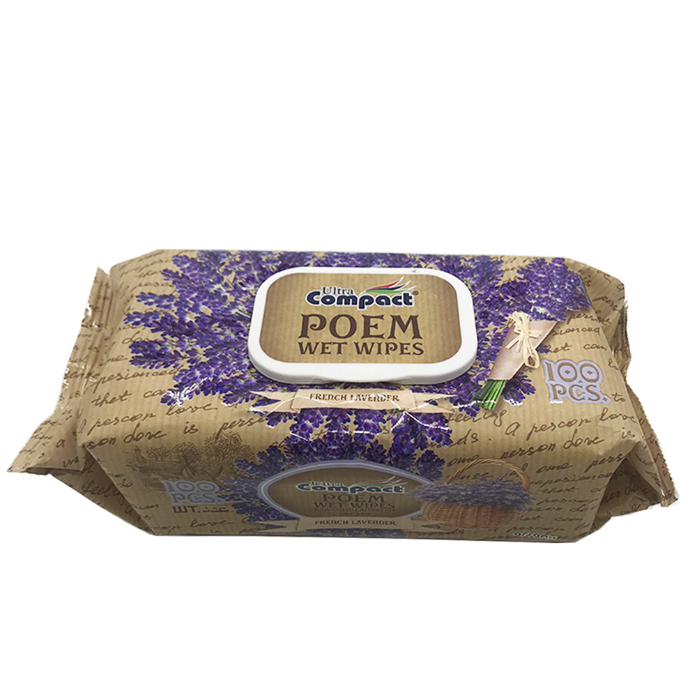 Ultra Compact Poem Wet Wipes French Lavender 100's